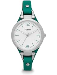 Fossil Georgia Three Hand Leather Watch - Teal Es3316