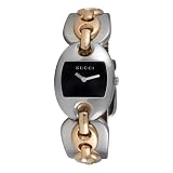 Gucci Ladies YA121509 121 Marina Chain Two-Tone Black Dial Watch by Gucci