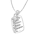 Sterling Silver "The Love Between A Mother And Daughter Is Complicated, Noisy, Tender, Strong, Affectionate, Funny & Forever" Reversible Pendant, 18"