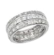 Sterling Silver Rhodium Ring with Clear CZ - Size: 6-9