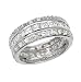 Sterling Silver Rhodium Ring with Clear CZ - Size: 6-9