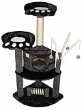 50 Cat Tree in Black Faux Fur