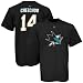 Reebok San Jose Sharks #14 Jonathan Cheechoo Black Net Player T-shirt