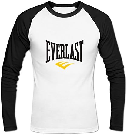 Knocktry Mens Fashion Everlast DIY Baseball Long T Shirt S White