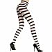 Luxury Divas Black & White Horizontal Wild Striped Pantyhose Leggings