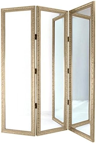 Silver Scroll Mirror 3 Panel Room Divider