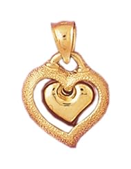 Dazzlers Solid 14k Gold Heart Charm Pendant Available in three colors from jewelsberry (weights: 1.5 grams only)