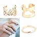 3pcs Fashion Leaves Gold Silver Metal Women Lady Knuckle Rings Set Kit