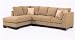 2 pc custom sectional with chaise lounge and wood trim base