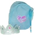 Aqua Blue Princess Mini Backpack / Hand Bag with Matching Tiara & Crown Pen