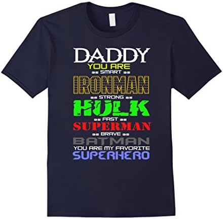 Men's daddy- my favortie super hero tshirt Large Navy