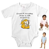 Knit Baby Infant Bodysuit Onesie - 5.5oz.100% Cotton Jersey Knit - with 3 snap bottom in White Light Pink or Baby Blue Don't make me call Nanna