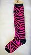 Zebra Print Pink and Black Print Knee High Socks For Bare Feet