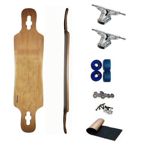 Carve one Blank Natural Double Kick Drop Thru Freeride Longboard Deck