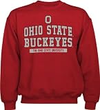 Ohio State Buckeyes Red Wordmark Logo Crew Neck Fleece Sweatshirt
