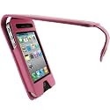 igadgitz PU Leder Tasche Schutzhülle Etui Case Hülle aufklappbar in Pink Rosa für Apple iPhone 4 HD 16gb & 32gb + Display Schutzfolie + abnehmabre Gürtelbefestigung