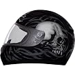 Daytona Shadow Skulls D.O.T. Approved Full Face Street Bike Racing Motorcycle Helmet - Hi-Gloss Black / 3X-Large