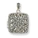Sterling Silver Marcasite Locket With Chain - 18 Inch - Italian