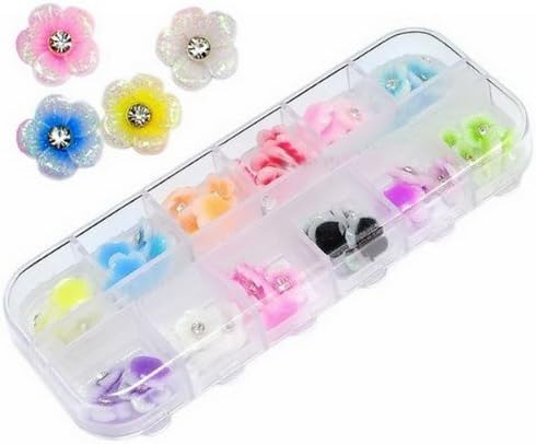 60 Acrylic Flower Rhinestones Nail Art Decoration