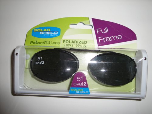 Solar Shield Polarized Clip On Sunglasses 51Oval2 full frame Gray lens