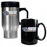 Nashville Predators NHL Stainless Steel Travel Mug and Black Ceramic Mug Set