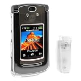 Motorola RAZR2 V9 Transparent Clear Snap-On Crystal Case Cover with Belt Clip