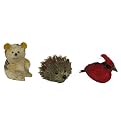 Natural Figures - Set of 3 - Bear, Porcupine, Cardinal