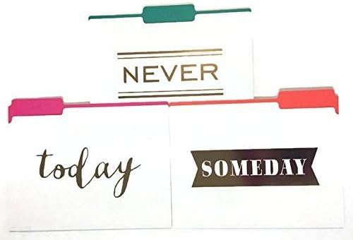 Gold Today, Someday, Never Decorative File Folders (Set of 9) by Roobee