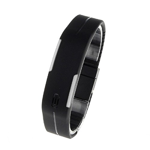 Affute Ultra Thin Sports Silicone Digital LED Sports Bracelet Wrist Watch(black)