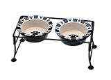 Petrageous PE10461 Feeder Metal 5.5 Inch set with Cobalt Bowls, 12 ounces