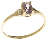 9ct Yellow And White Gold Ladies Amethyst Birth Stone Ring Size L
