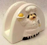 Review SHOPZEUS  / Ceramic Napkin Holder with Chef kitchen decor - set of 6