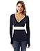 PattyBoutik Women's V Neck Chiffon Back Inset Blouse
