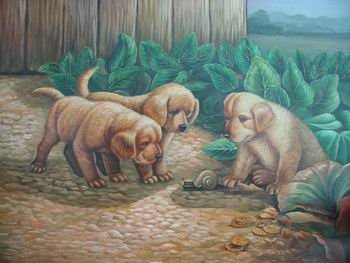 12X16 inch Animal Canvas Art Repro Cute Dogs/Puppies