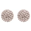 Sterling Silver Crystal Ball Stud Earring - Champagin