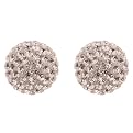 Sterling Silver Crystal Ball Stud Earring - Champagin