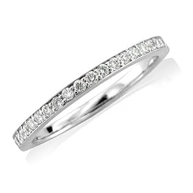 14k White Gold Diamond Eternity Band Ring Size 7 0.25 carat by 