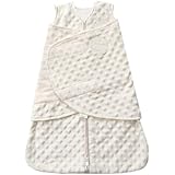 HALO SleepSack Plush Dot Velboa Swaddle, Cream, Newborn