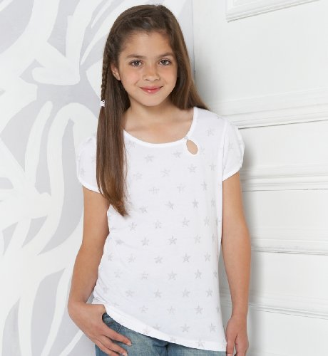 Girls' Limited Pure Cotton Short Sleeve Star Print Top