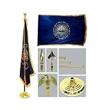 New Hampshire 4ft x 6ft Flag telescoping Flagpole Base and Tassel