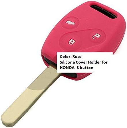 New Brand Silicone Cover Holder Fit 2006 - 2012 HONDA Civic Remote Key Case No Key(Rose)