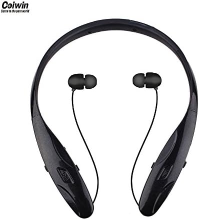 Bluetooth Headset, Coiwin HBS-950S Wireless Bluetooth Headsets Hand-free Headphones/Earbuds, Neckband Noise Canceling for Iphone/Ipad/Sony and Other Bluetooth Device (HBS-950s-Black)
