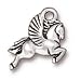 Fine Silver Plated Lead-Free Pewter Pegasus Winged Horse Charm 18mm (1)