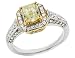 Natural Fancy Yellow Diamond Emerald Cut Engagament Ring 1.73 Carat (ctw) in 18K White and Yellow Gold