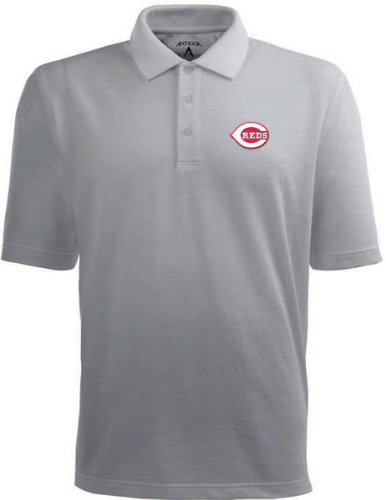 Cincinnati Reds Classic Pique Xtra Lite Polo Shirt (Grey) - Medium