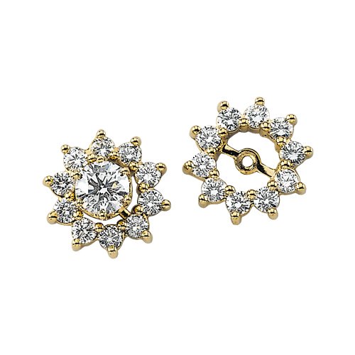 14K Yellow/White Gold 3/4 ct. Diamond Earring Jackets