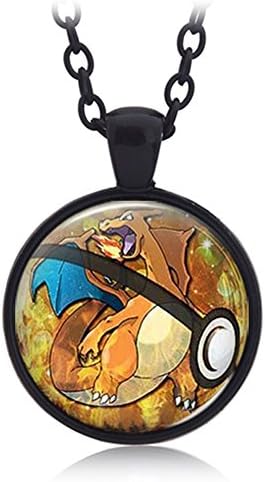 Miss Swordsman Pokeball Pokemon Pendent Mega Stone Necklace Pokemon Necklace (Black)