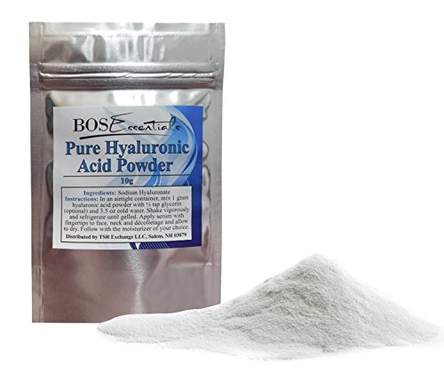 Pure Hyaluronic Acid Serum Powder | 100% NATURAL SODIUM HYALURONATE | High Molecular Weight | Locks in moisture and creates full, youthful skin - Makes 35 ounces of anti aging Hyaluronic Acid serum!