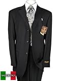 Cashmere Wool Made in Italy Hand Tailored Valenti Men Suits Complete Jacket and Pants Charcoal Brown Pinstripe
