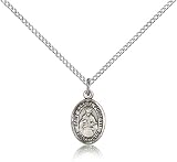Genuine IceCarats Designer Jewelry Gift Sterling Silver St. Gabriel Possenti Pendant 1/2 X 1/4 Inch With 18 Inch Sterling Silver Lite Curb Chain. Made In Usa.